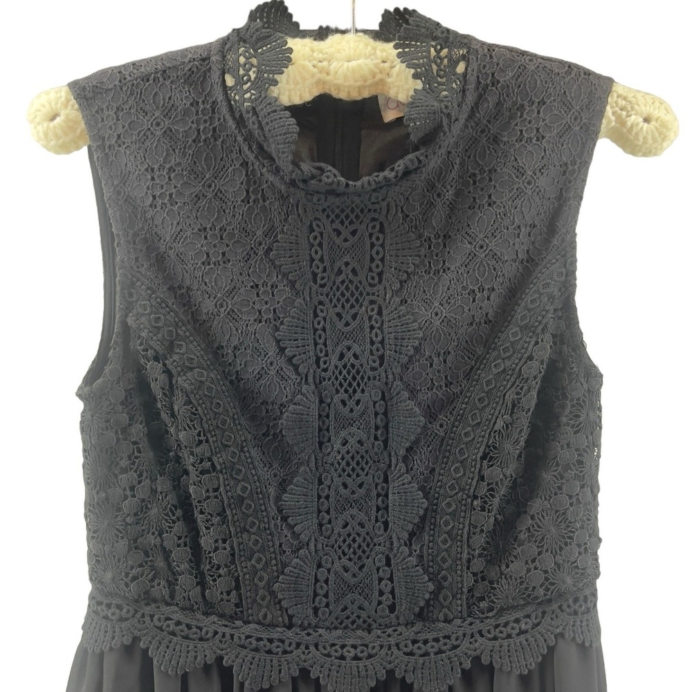 Black Lace Babydoll Cocktail Dress Womens Small Devlin Emile New With Tags - Picture 4 of 8